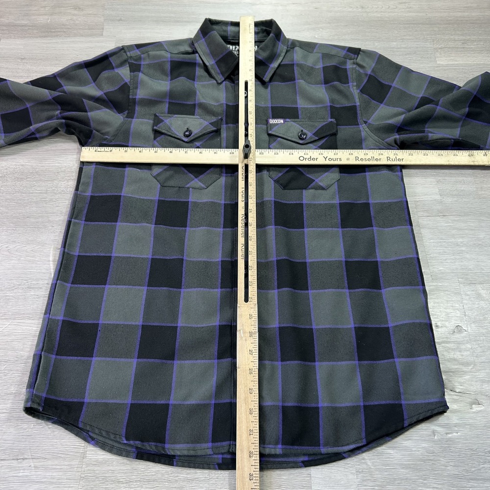 Dixxon Flannel Co Shirt Mens Medium Gray Plaid Flannel Long Sleeve Button Up - Picture 4 of 7